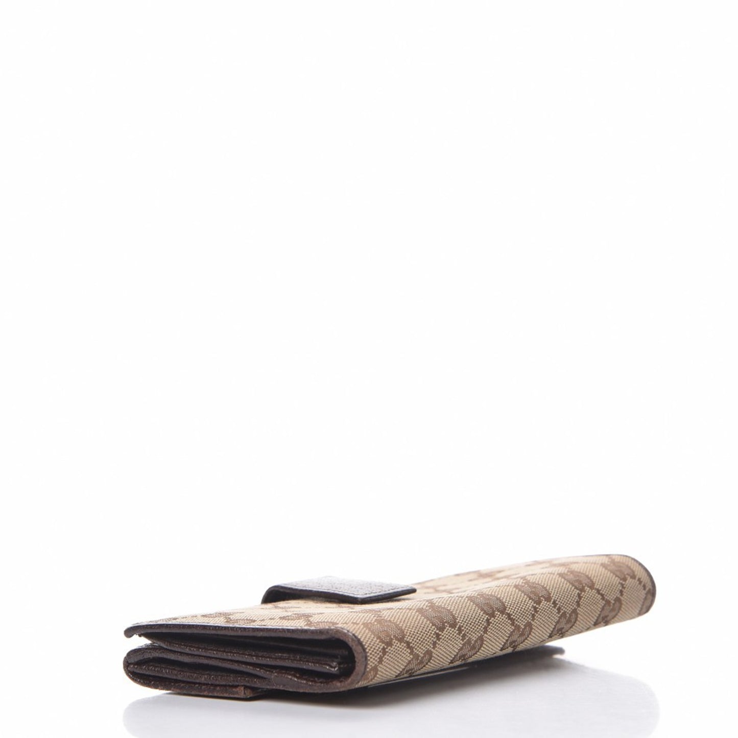 Monogram Metal Bar Continental Flap Wallet Beige Ebony Dark Brown