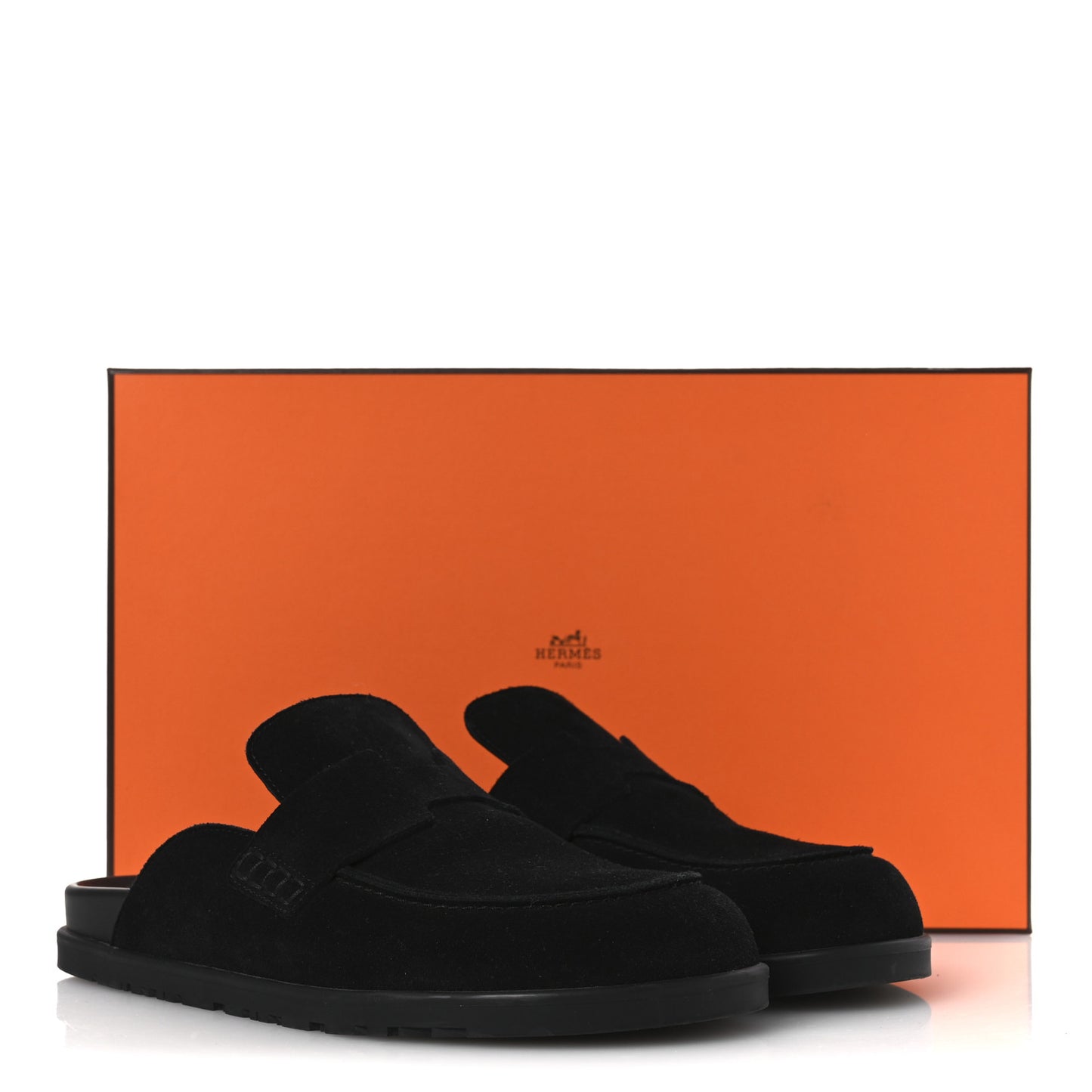 Suede Calfskin Go Mules 38.5 Black