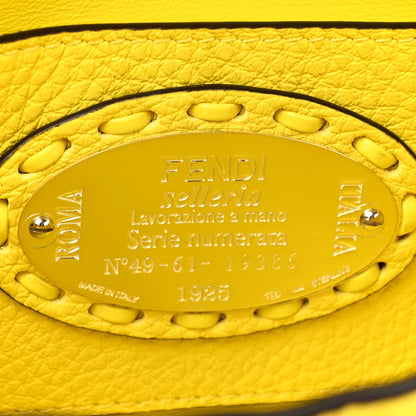 Fendi Cuoio Roma Sellerissima Nappa Sintetica Tape Stitch Mini Baguette Acid Yellow 6 of 11