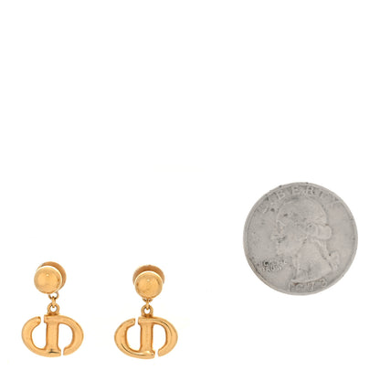 Christian Dior Metal Petit CD Drop Earrings Gold 2 of 5