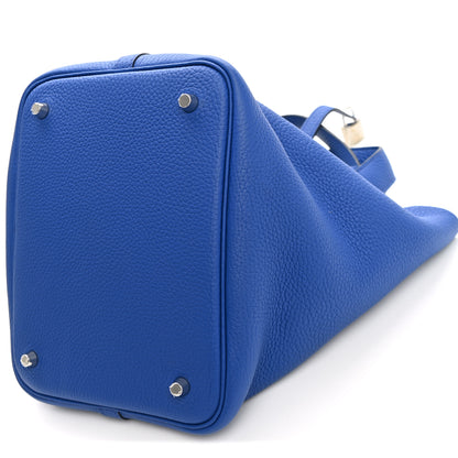 Hermes Taurillon Clemence Picotin Lock 22 MM Bleu Electrique 10 of 10