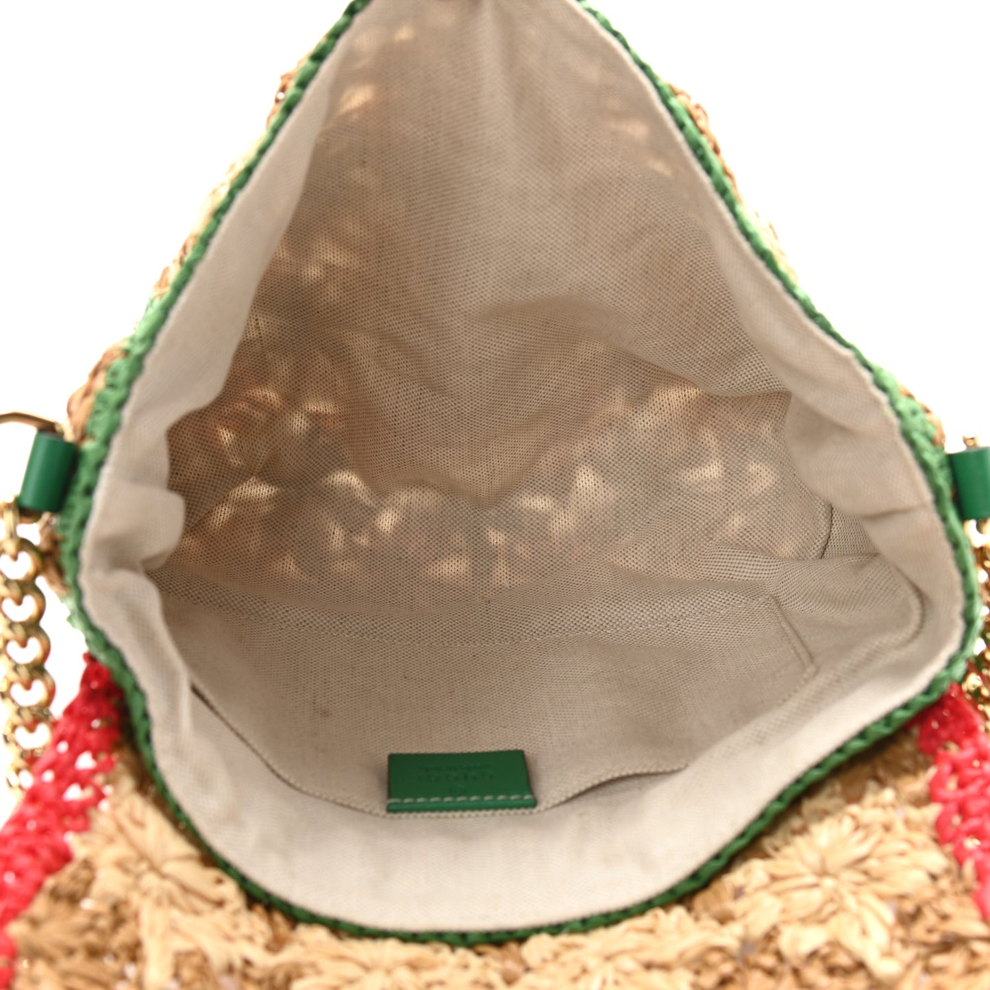 Raffia Azalea Calfskin Crochet Flower Small GG Marmont Shoulder Bag Natural Ecru Green Red New Shamarock