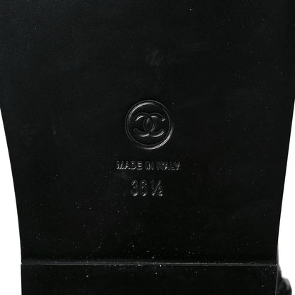 Chanel Grained Calfskin Velcro Dad Sandals 36.5 Black 6 of 9
