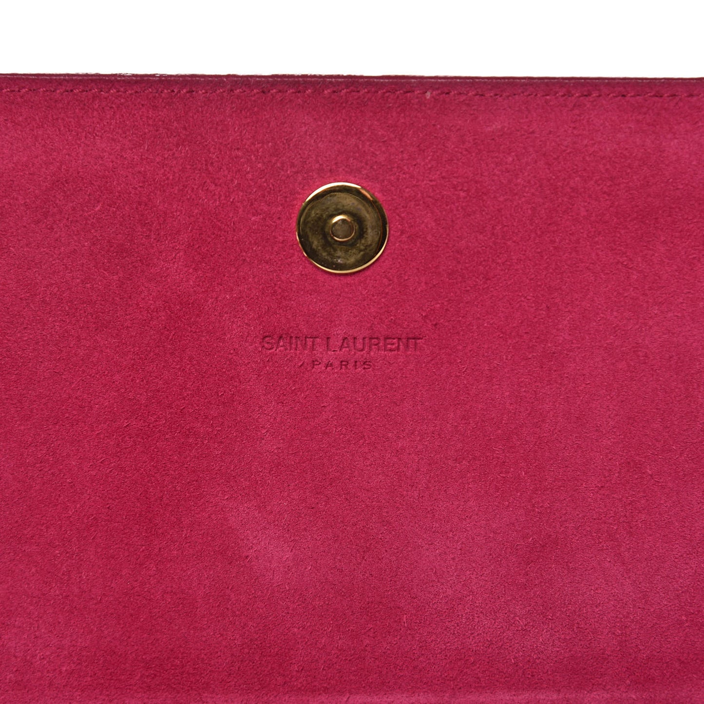 Patent Grain De Poudre Classic Monogram Cassandre Clutch Fuchsia