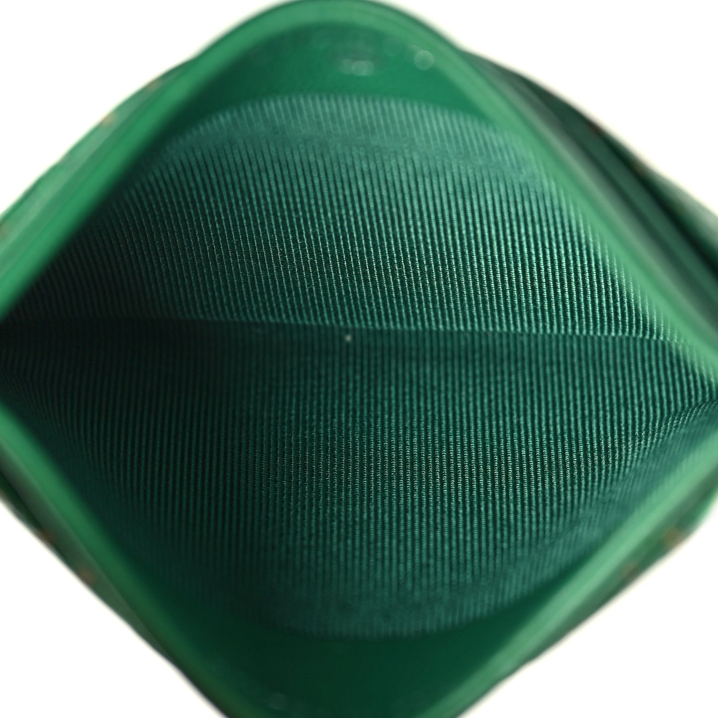 Perforated Lambskin Quilted Card Holder Green