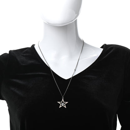 Chanel Ruthenium Crystal Star CC Necklace Iridescent Pink 2 of 6