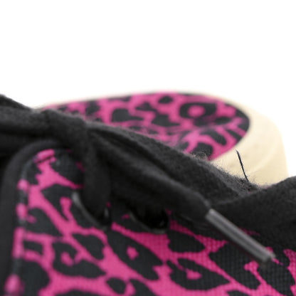 Saint Laurent Canvas Leopard Print Venice Low Top Sneakers 38 Fuxia Black 10 of 10