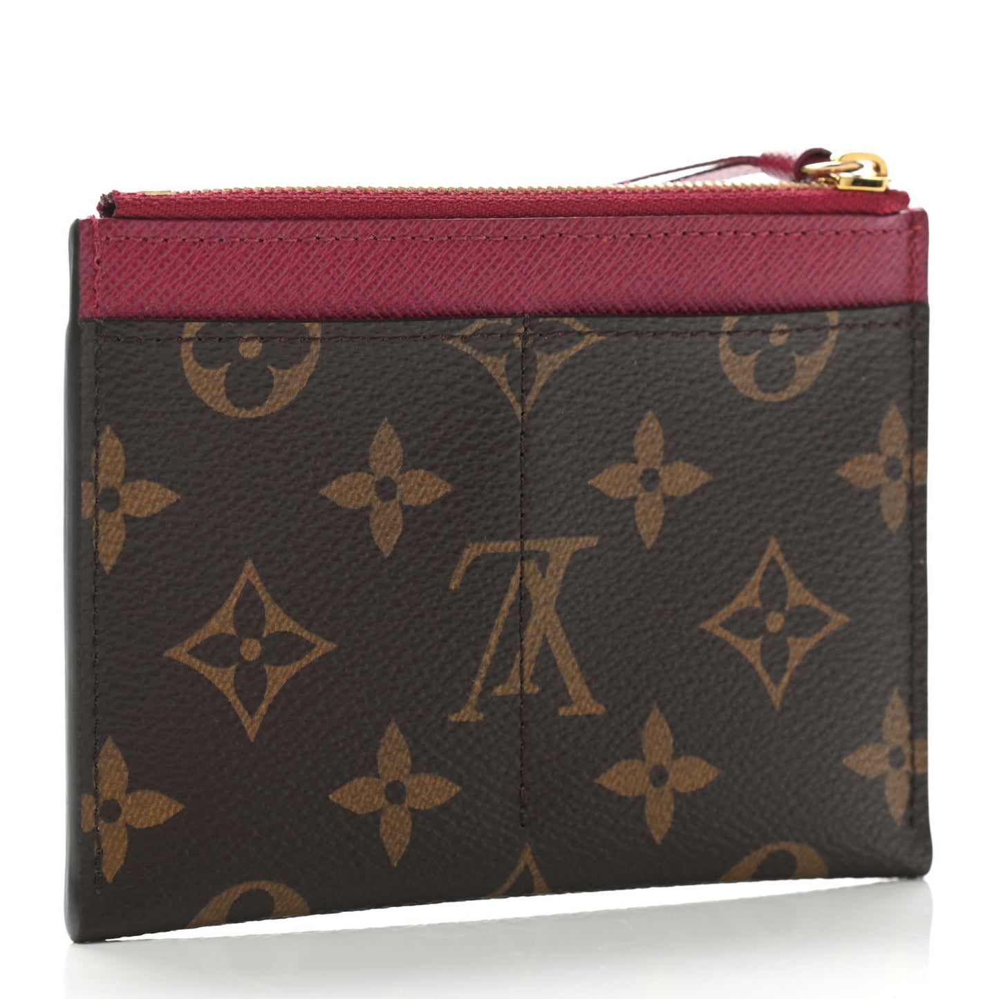 Monogram Zipped Card Holder Fuchsia