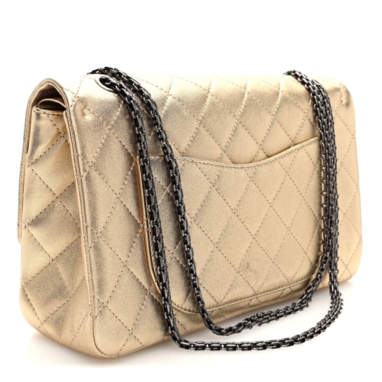 Chanel Metallic Aged Calfskin Quilted 2.55 Reissue 227 Flap Pale Gold 3 of 10