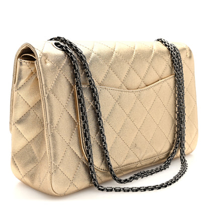 Chanel Metallic Aged Calfskin Quilted 2.55 Reissue 227 Flap Pale Gold 3 of 10