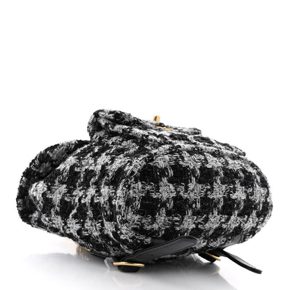 Chanel Wool Tweed Elegant Backpack Black Grey 4 of 13