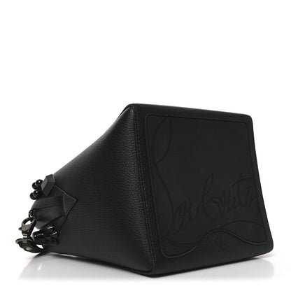Christian Louboutin Calfskin Empire Spike Studded Mini Cabachic Bucket Bag Black 4 of 9