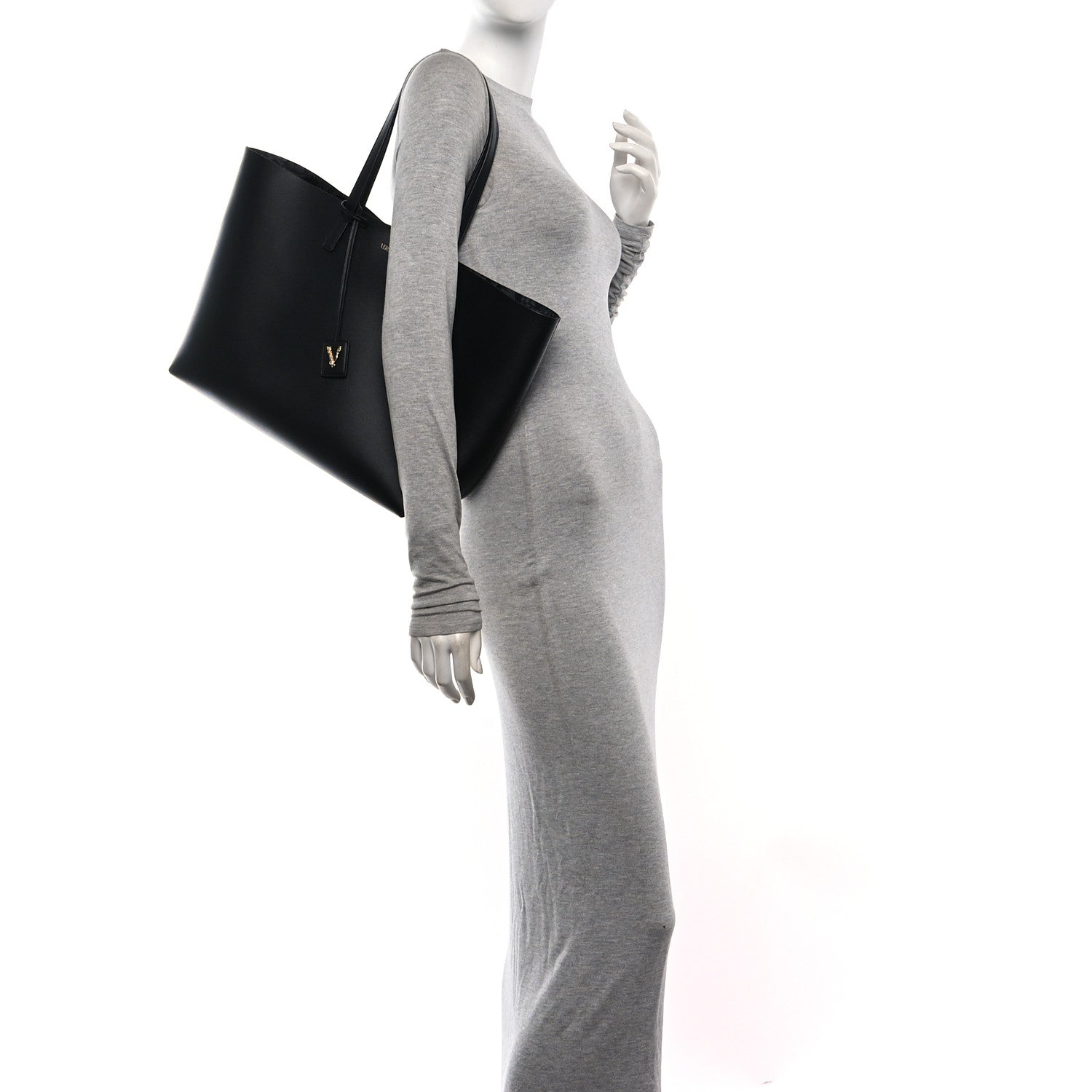 Versace Calfskin Virtus Tote Black 2 of 10
