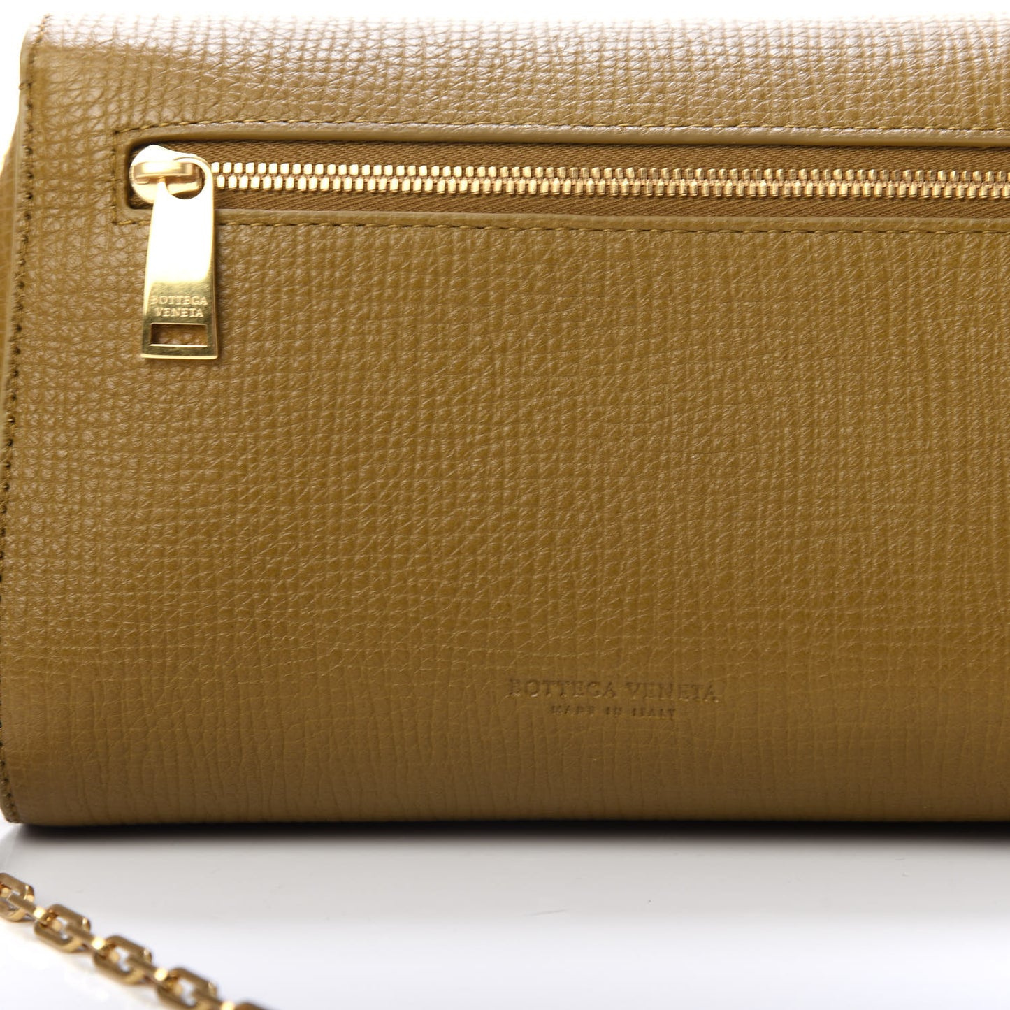 Textured Calfskin The Mini Angle Shoulder Bag Moutarde