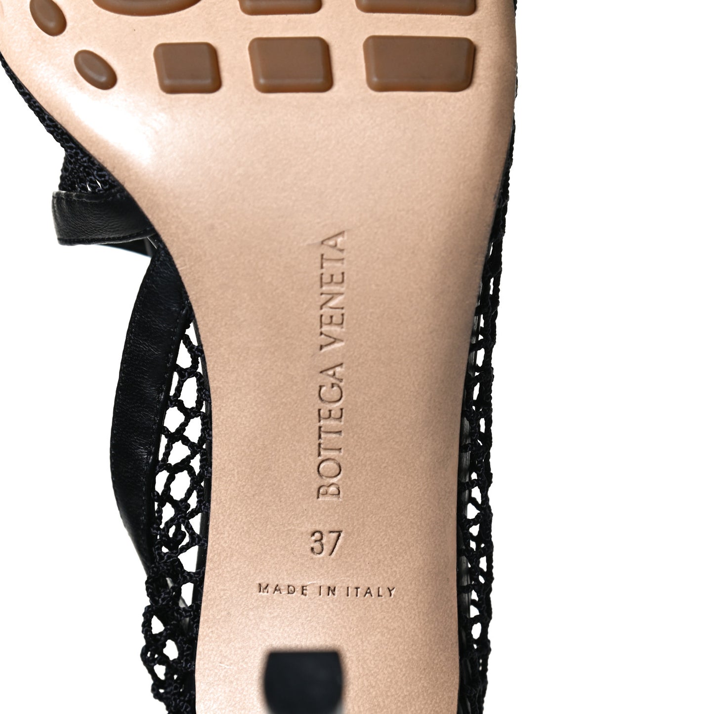 Mesh Nappa Chunky Chain Sandals 37 Black