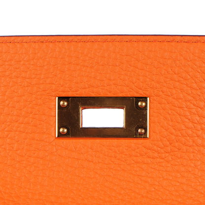 Hermes Taurillon Clemence Kelly Retourne 35 Orange 17 of 26