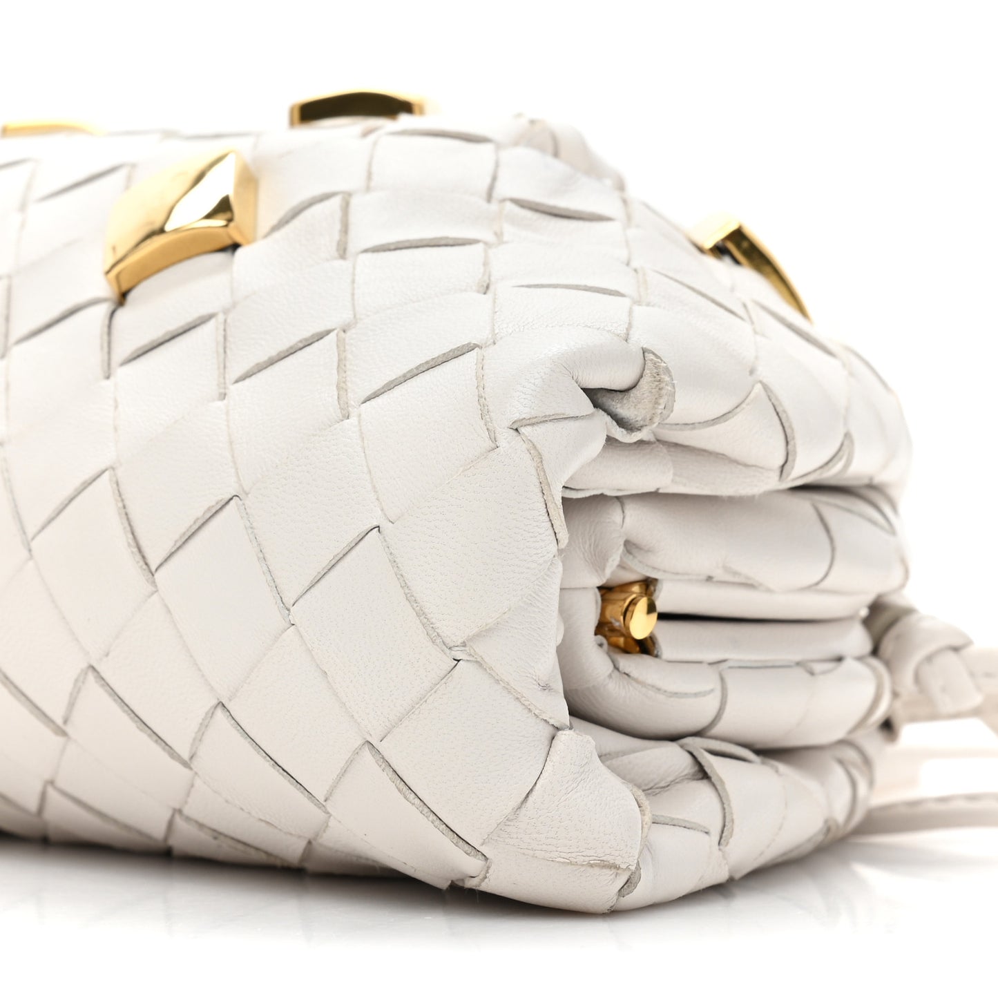 Nappa Intrecciato Studded The Mini Pouch Chalk
