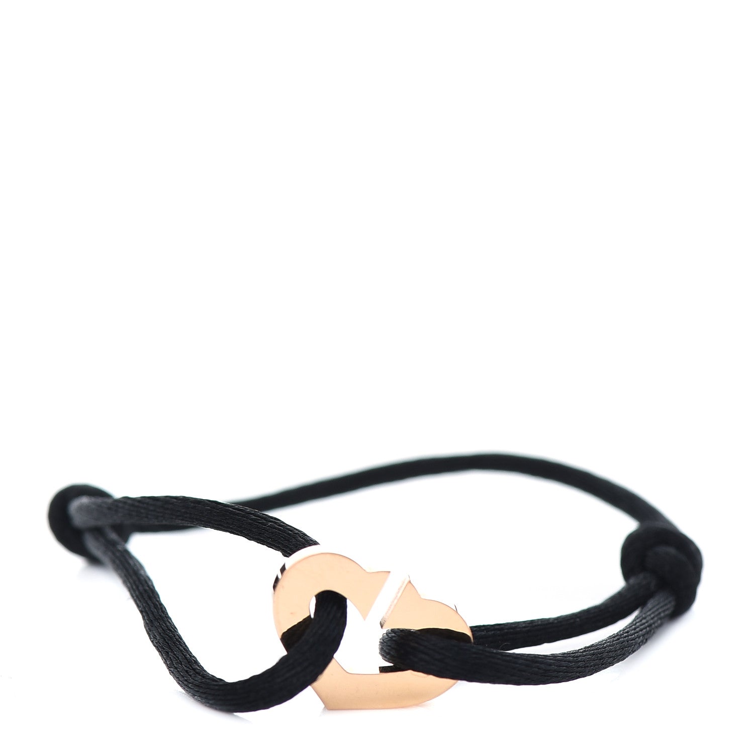 Cartier 18K Pink Gold Hearts and Symbols Cord Bracelet Black 1 of 5