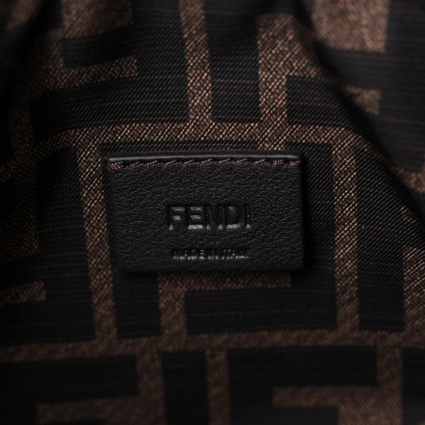 Fabric Jacquard FF 1974 Small Trapezoid Beauty Pouch Tobacco Moro Black