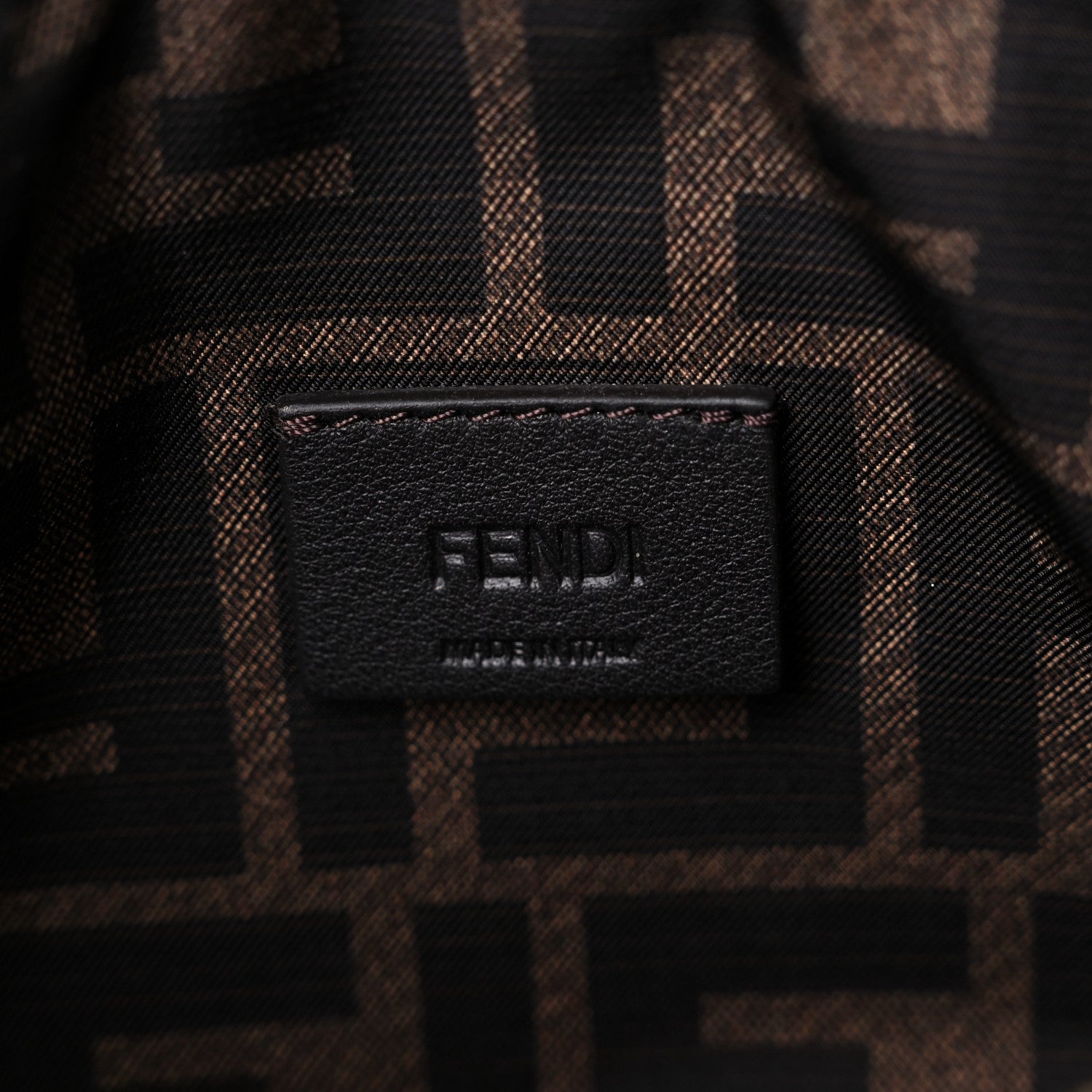Fendi Fabric Jacquard FF 1974 Small Trapezoid Beauty Pouch Tobacco Moro Black 6 of 10