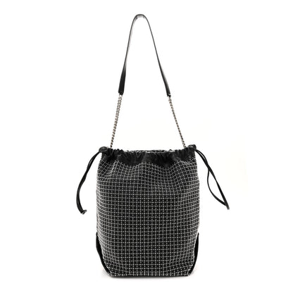 Saint Laurent Lambskin Studded Drawstring Bag Black 1 of 10