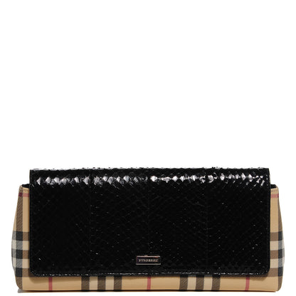 Burberry Python House Check Clutch Black 1 of 7