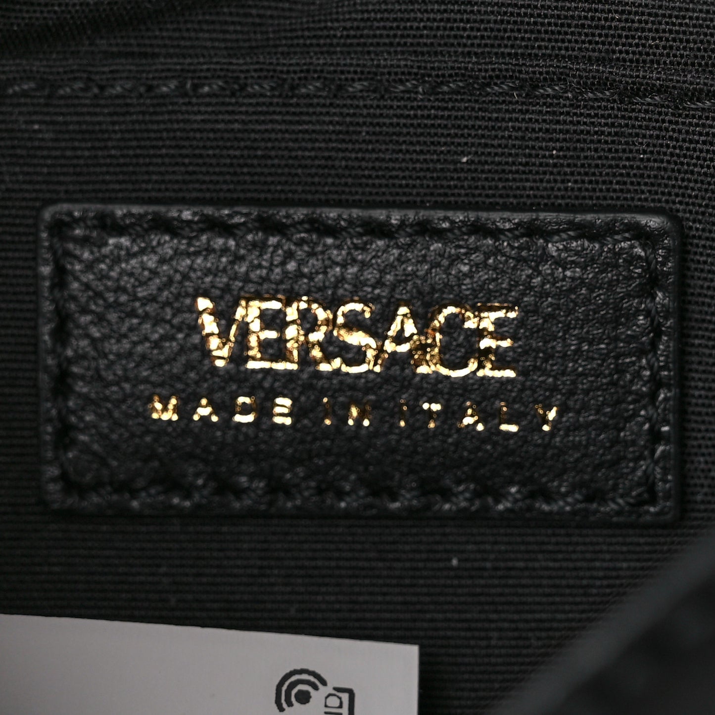 Nappa Quilted Small Medusa Chain Crossbody Black