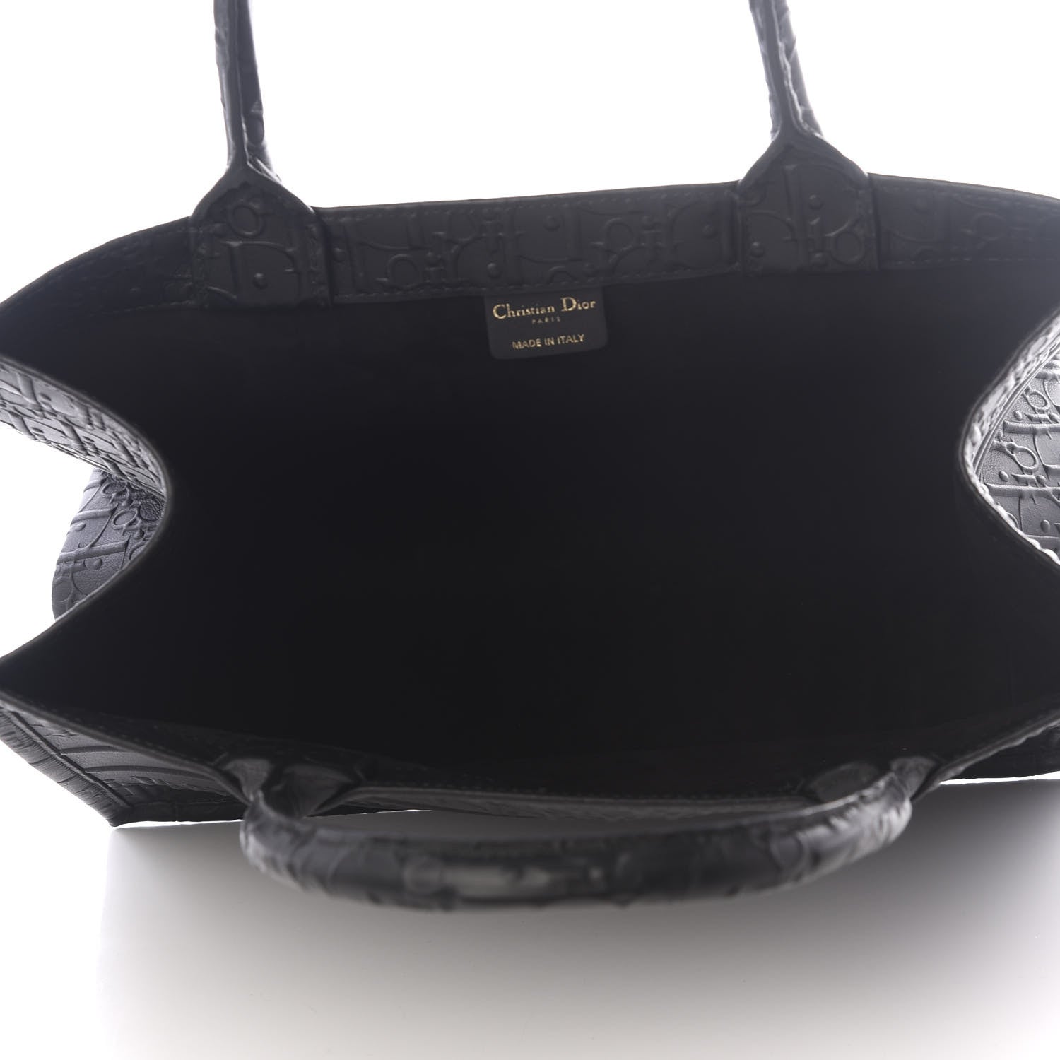 Christian Dior Oblique Calfskin Embossed Medium Book Tote Black 4 of 9