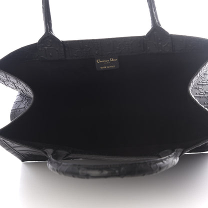 Christian Dior Oblique Calfskin Embossed Medium Book Tote Black 4 of 9