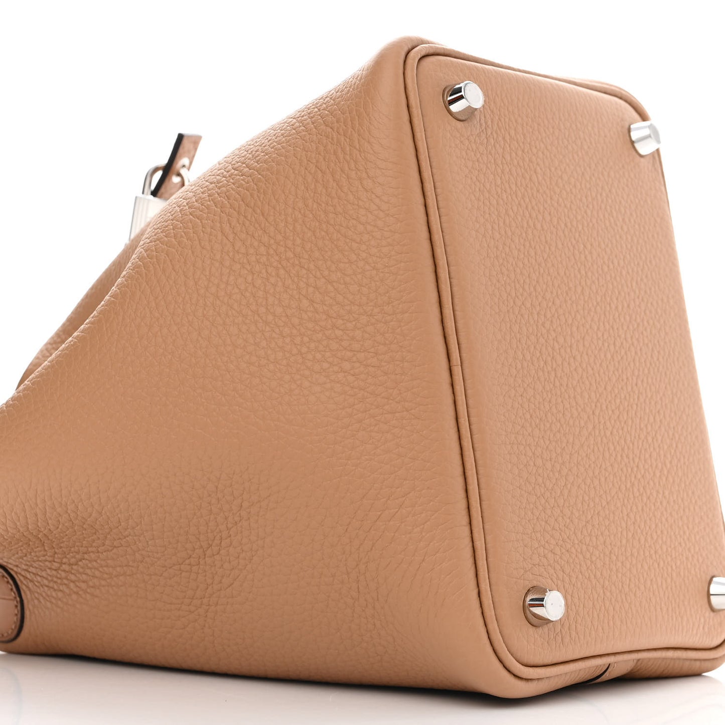 Taurillon Clemence Matte Alligator Picotin Lock Touch 18 PM Chai
