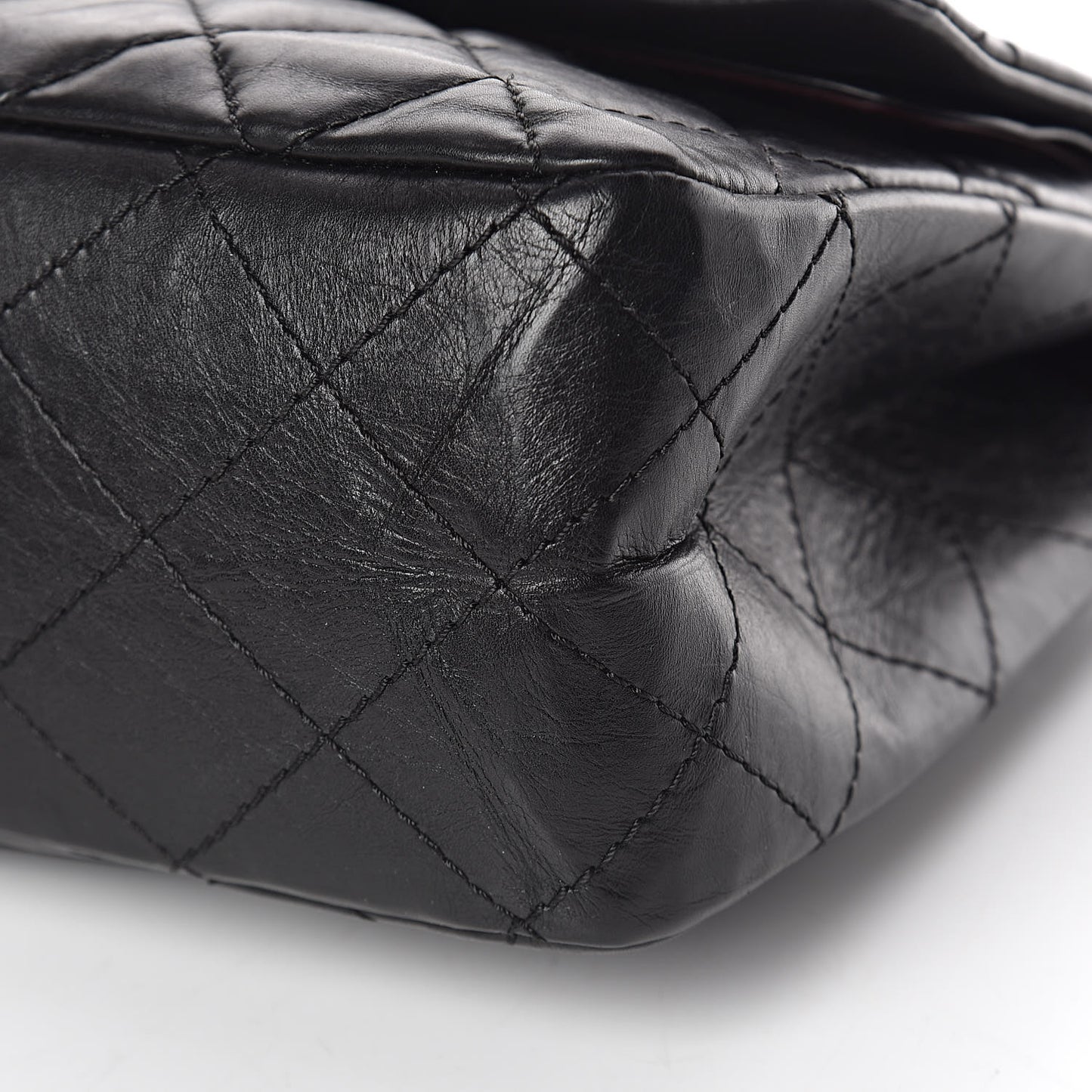 Aged Calfskin Quilted 2.55 Reissue 227 Flap Black