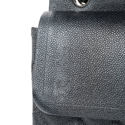 Chanel Metallic Caviar Quilted Maxi Double Flap Charcoal 11 of 11