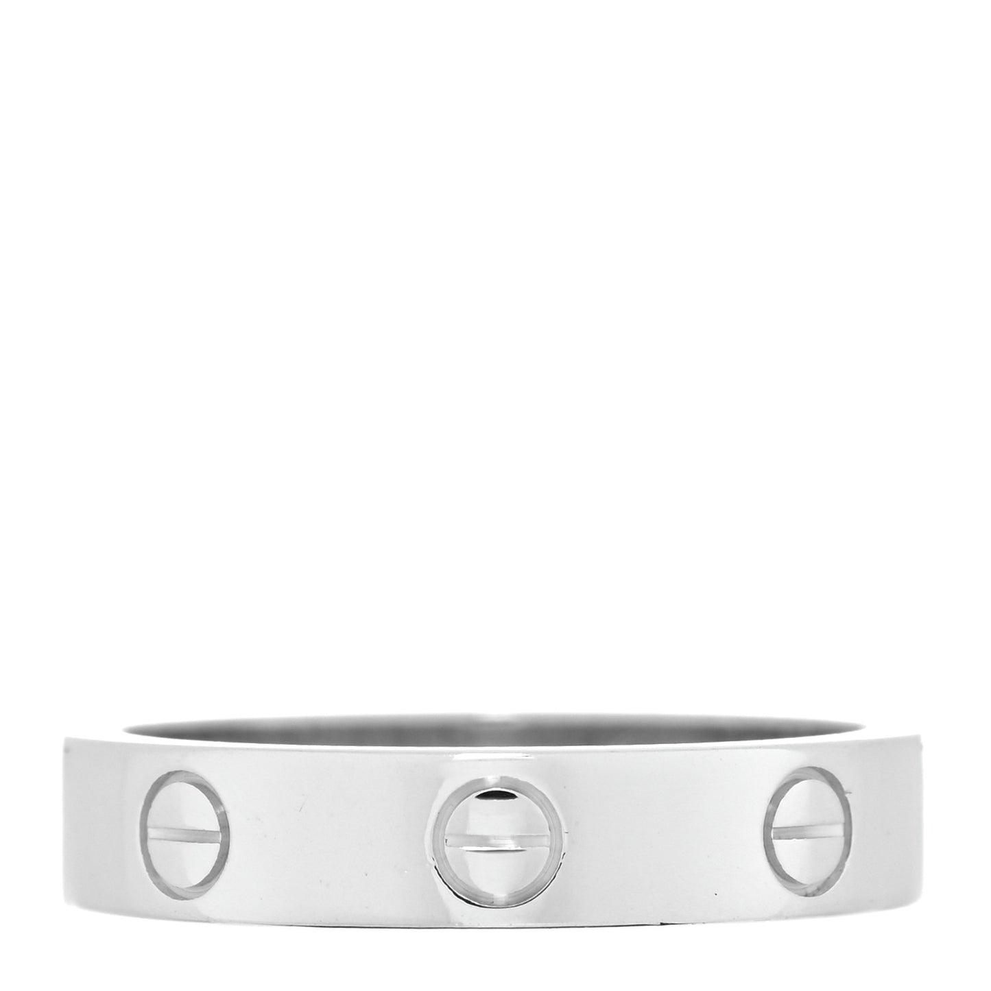 18K White Gold Diamond 4mm LOVE Wedding Band Ring 53 6.25