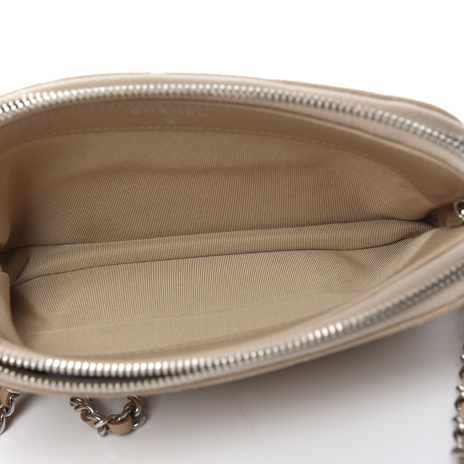 Chanel Caviar Quilted Small Clutch With Chain Beige 5 of 12