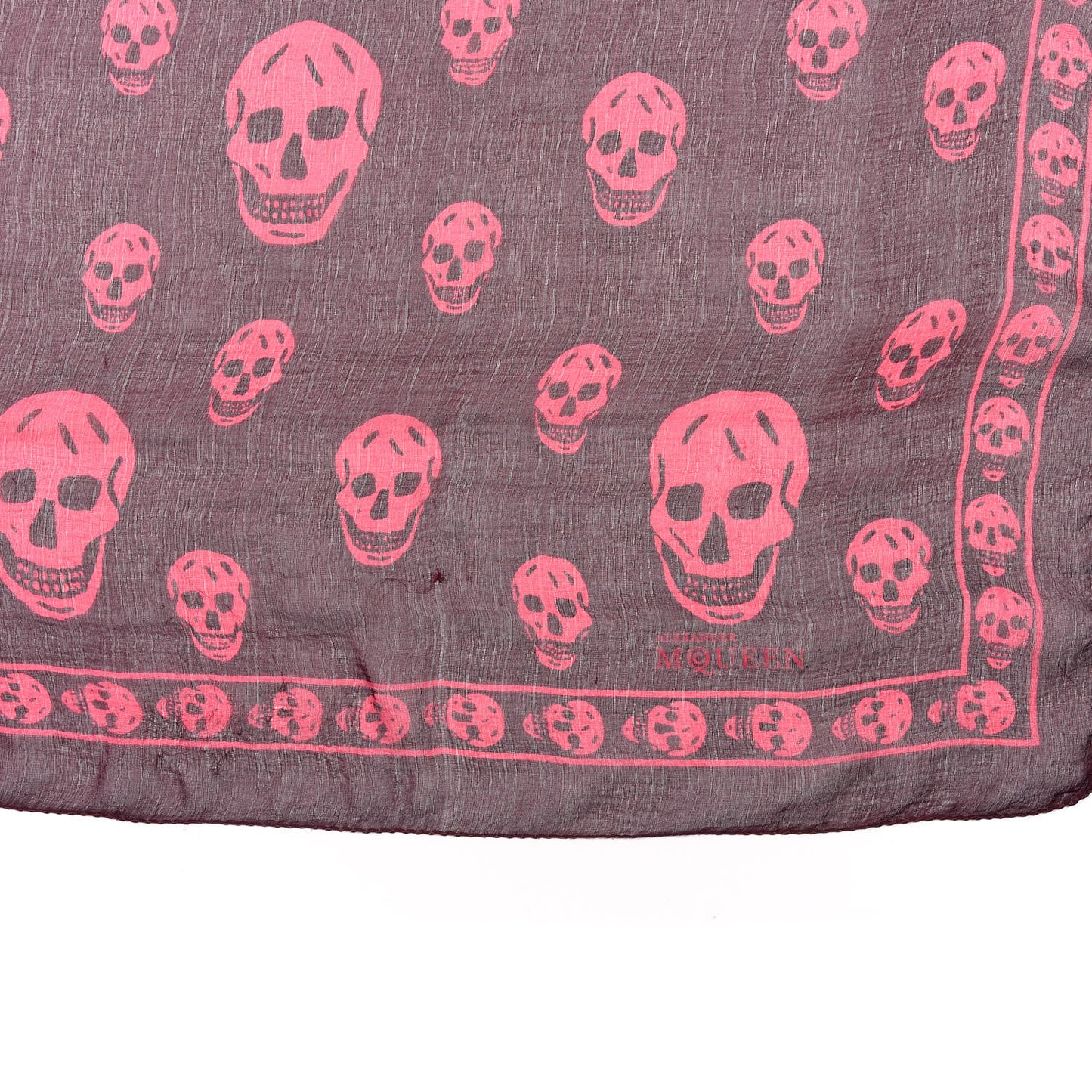 Silk Chiffon Skull Scarf Bordeaux