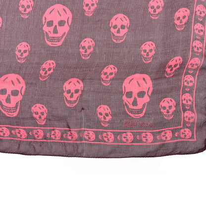 Alexander McQueen Silk Chiffon Skull Scarf Bordeaux 6 of 6