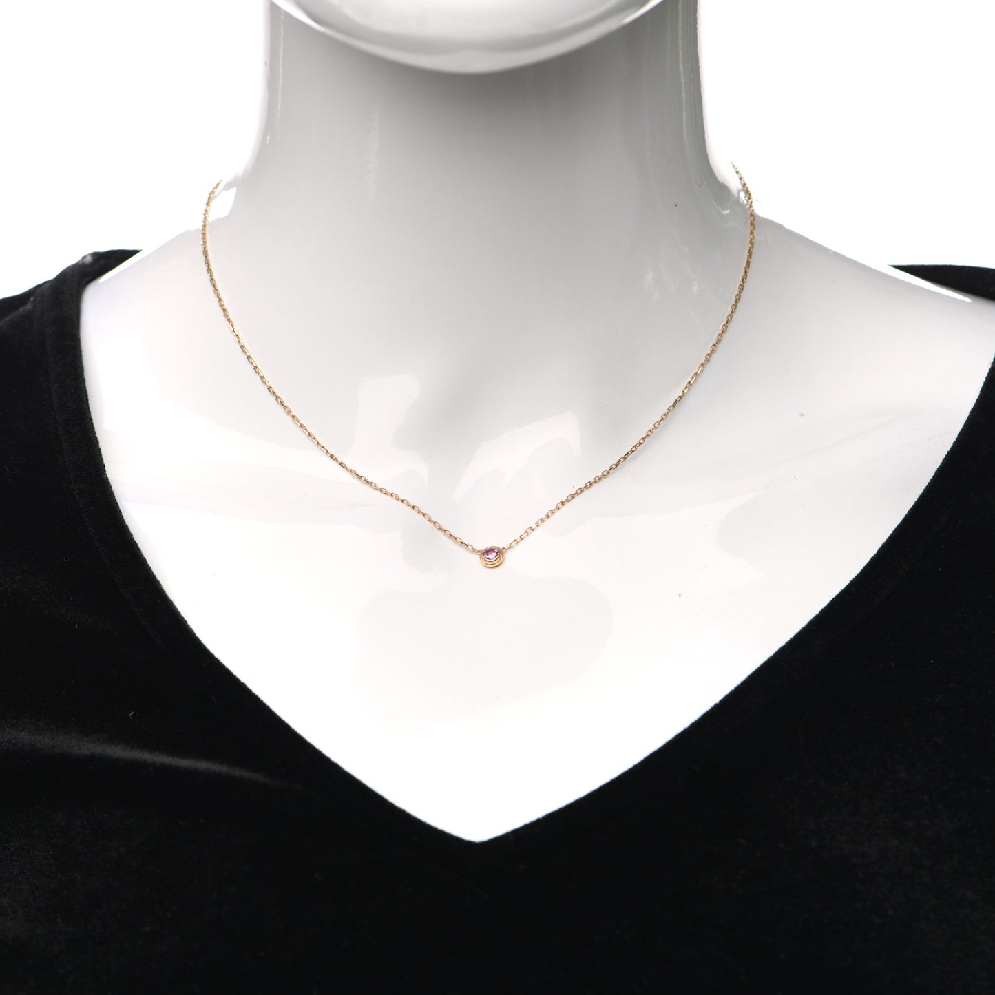18K Pink Gold Pink Sapphire D'Amour Pendant Necklace