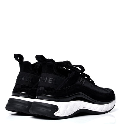 Chanel Velvet Calfskin Mixed Fibers CC Sneakers 37 Black 3 of 6