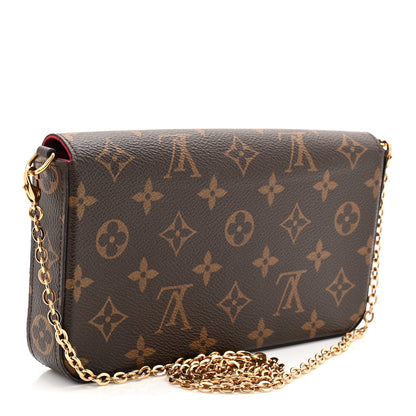 Louis Vuitton Monogram Pochette Felicie Chain Wallet Fuchsia 4 of 11
