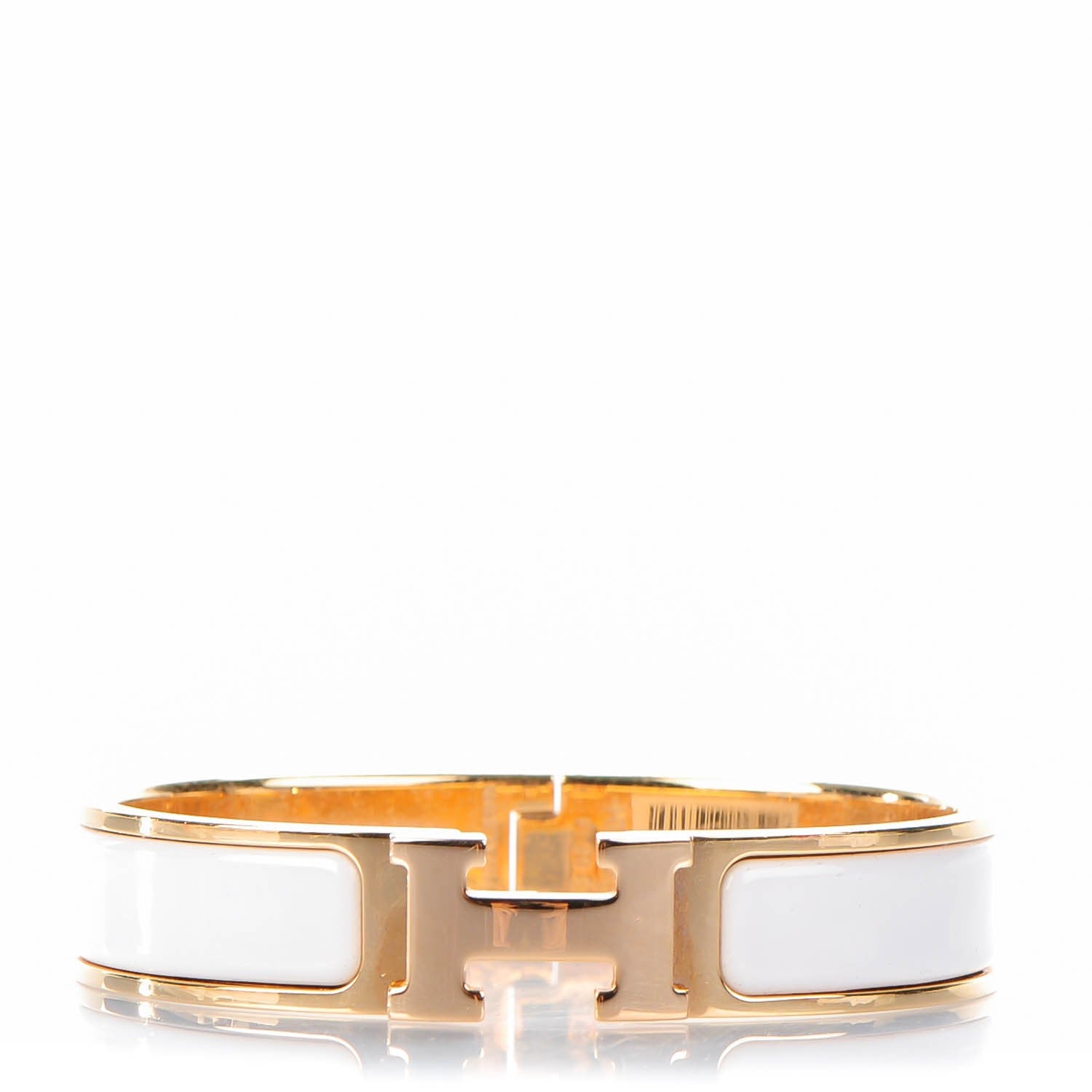 Hermes Enamel Narrow Clic Clac H Bracelet PM White 1 of 7