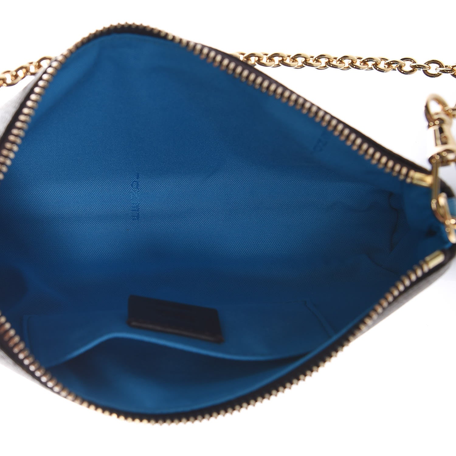 Fendi Zucca Spalmati Vitello Elite Pochette Tobacco Turchese 5 of 10