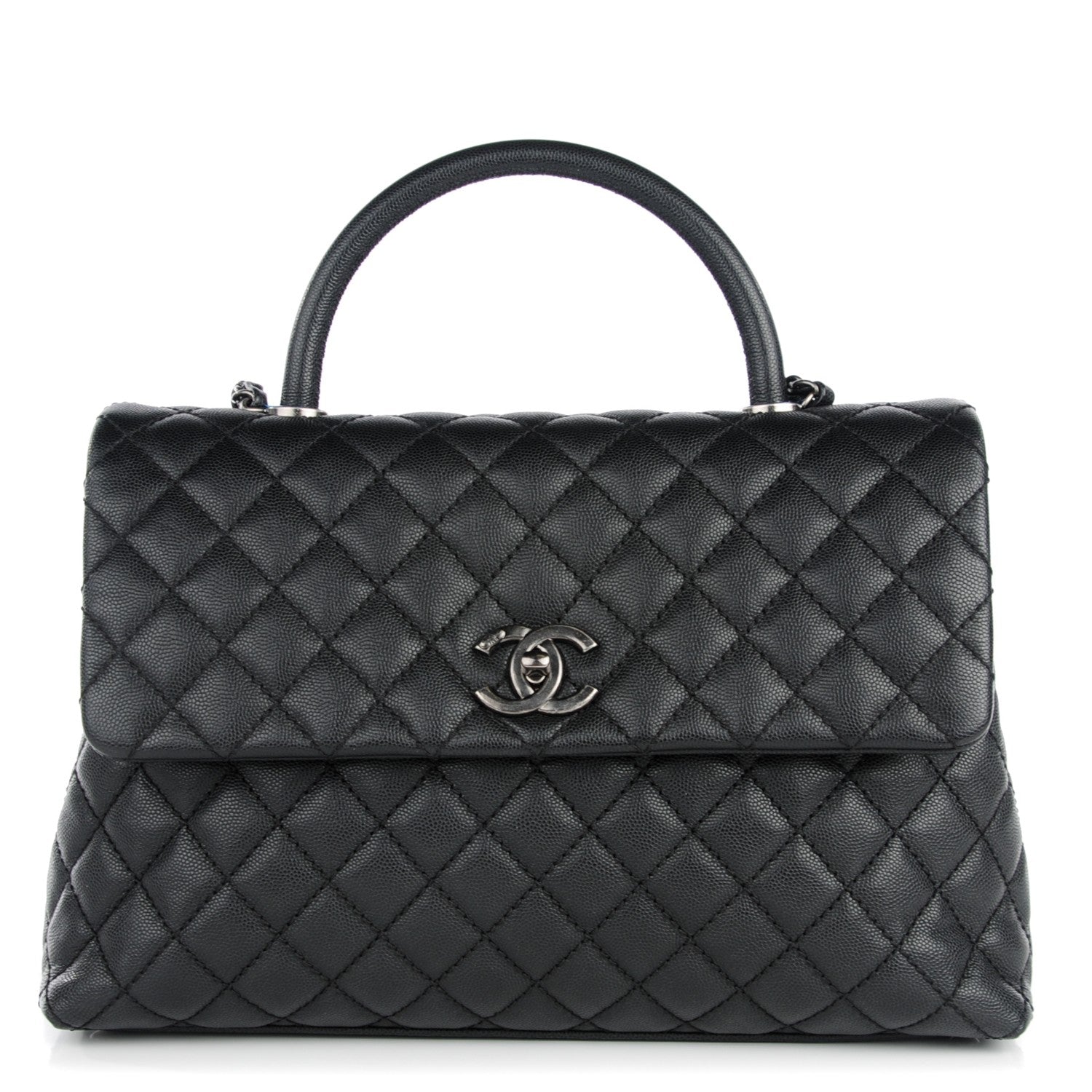 Chanel Caviar Quilted Medium Coco Handle Flap Black 1 of 8