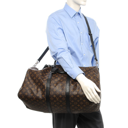 Louis Vuitton Monogram Macassar Keepall Bandouliere 55 2 of 13