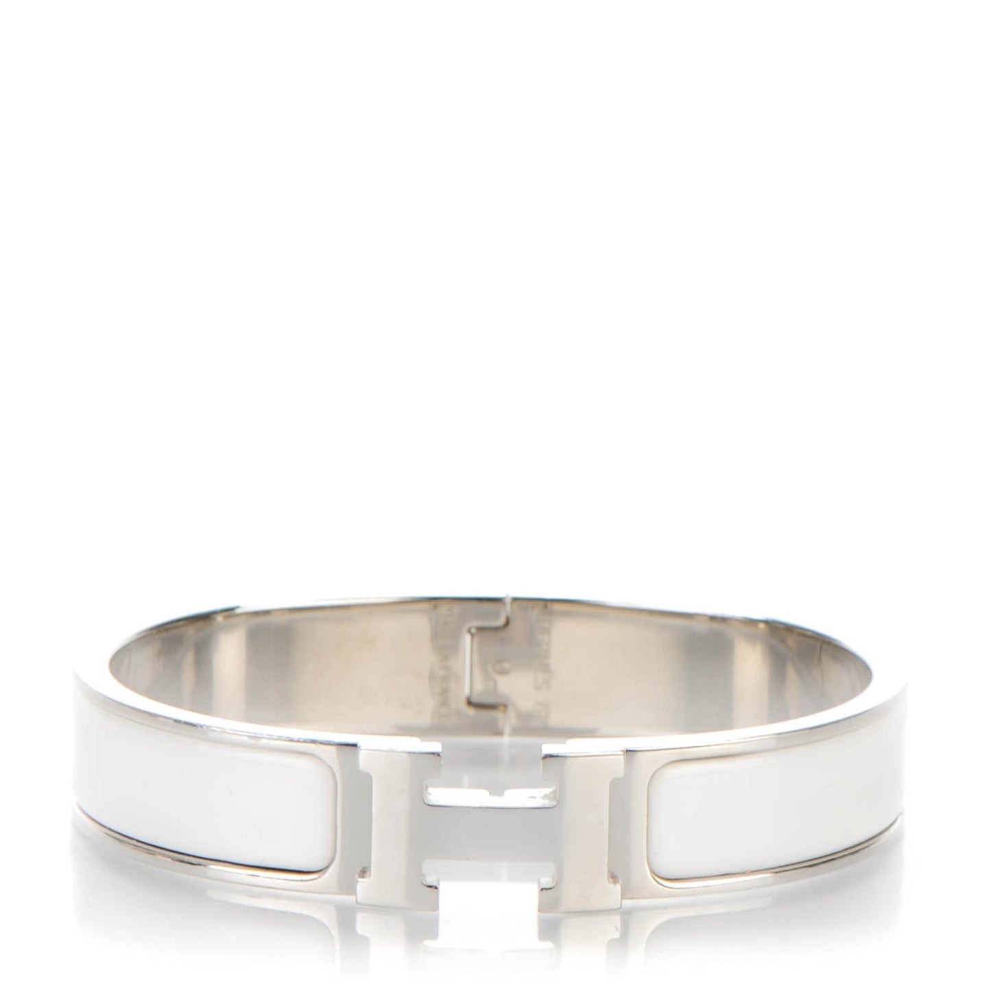Enamel Narrow Clic Clac H Bracelet PM White
