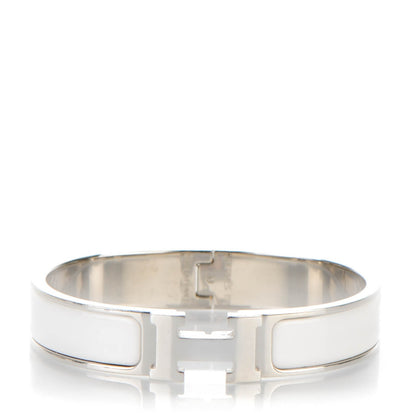 Hermes Enamel Narrow Clic Clac H Bracelet PM White 1 of 6