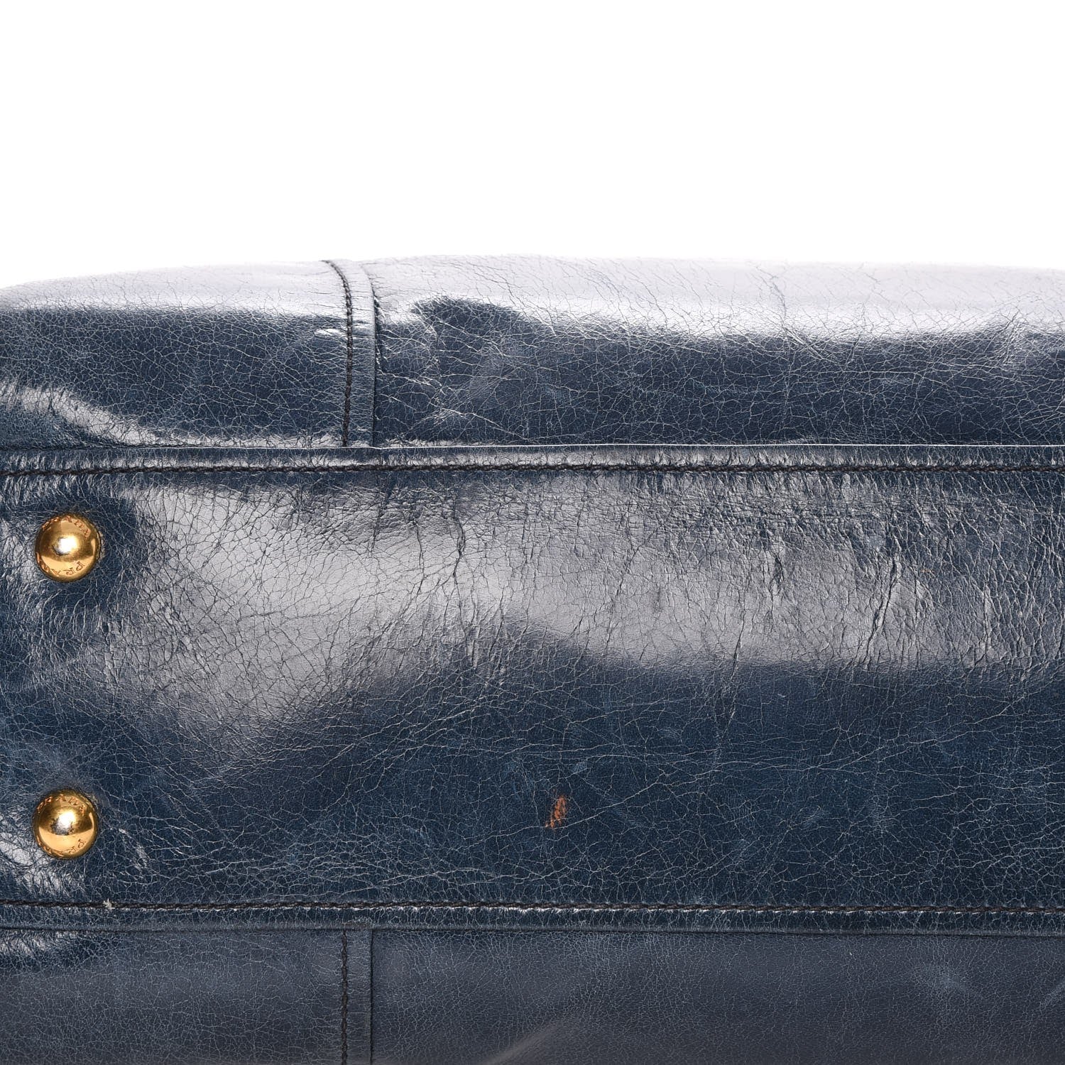 Prada Vitello Shine Shopping Satchel Denim 11 of 13