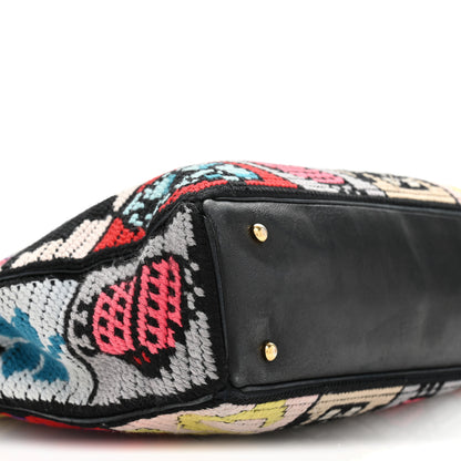 Chanel Needlepoint Precious Symbols Shoulder Bag Black 9 of 16