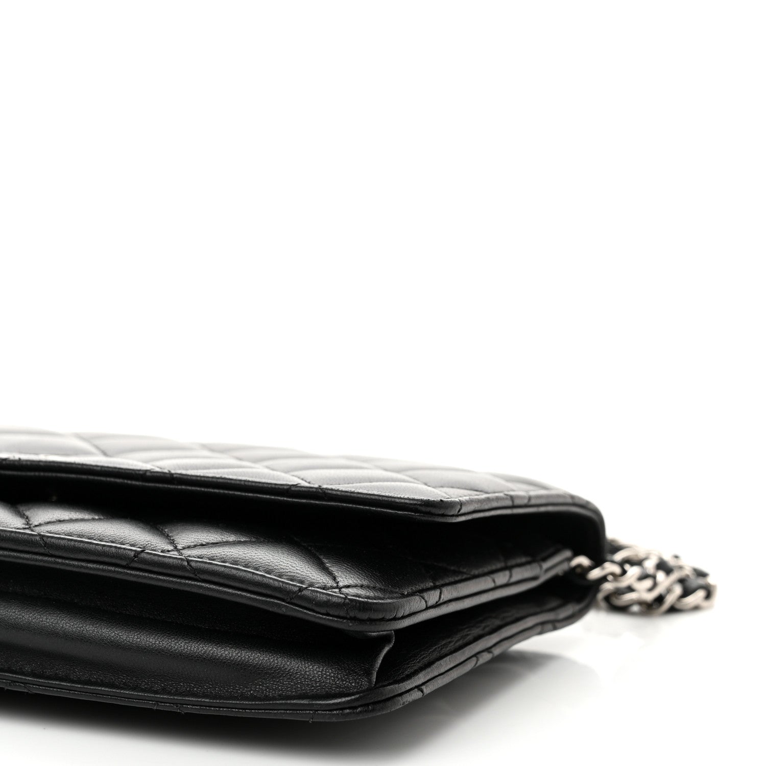Chanel Lambskin Quilted Wallet On Chain WOC Black 10 of 12