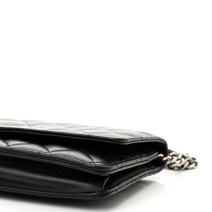 Chanel Lambskin Quilted Wallet On Chain WOC Black 10 of 12