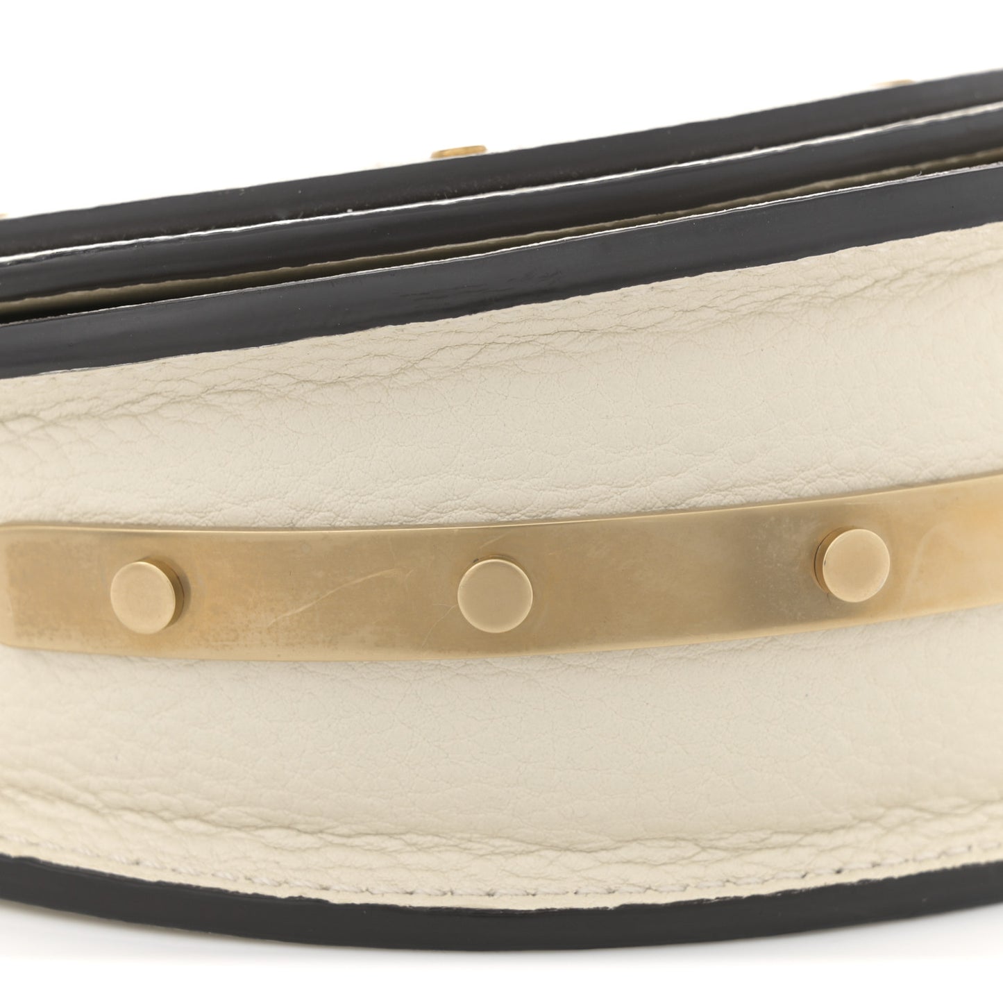 Calfskin Small Nile Bracelet Minaudiere Bag Off White